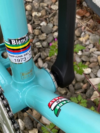 BIANCHI CELESTE CAMPIONE DEL MONDO 1973-74 MIXTE VINTAGE FLATBAR 
